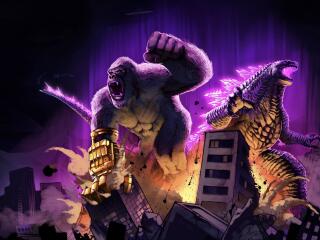 Godzilla X Kong Cool Poster wallpaper