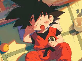 Goku Sleeping HD Dreaming Saiyan wallpaper