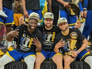 Golden State Warriors Champions Stephen Curry, Klay Thompson and Draymond Green 2022 wallpaper