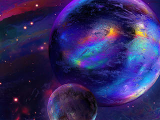 Gradient Sci Fi Planet wallpaper