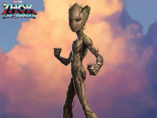 Groot Thor Love and Thunder HD Wallpaper