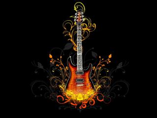 guitar, fire, light Wallpaper