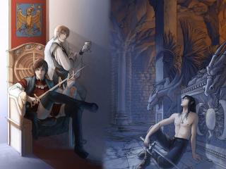 guys, throne, sword wallpaper
