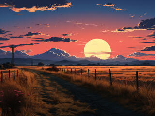 HD Countryside Sunset wallpaper