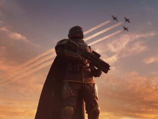 HD Gaming Helldivers 2  Soldier Sunset wallpaper