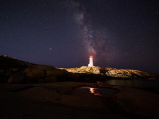 HD Lighthouse Photography at Night wallpaper