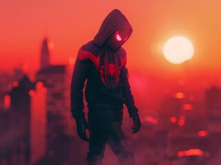 HD Spider-Man Miles Morales at Sunset wallpaper