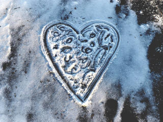 heart, snow, shape Wallpaper