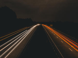 Highway Light In Night 5k wallpaper