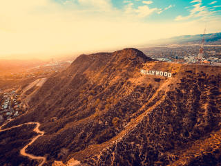 hollywood, mountains, los angeles Wallpaper