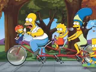 Homer Marge Bart Lisa The Simpsons Family wallpaper