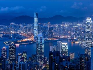 Hong Kong HD Night Cityscape Wallpaper