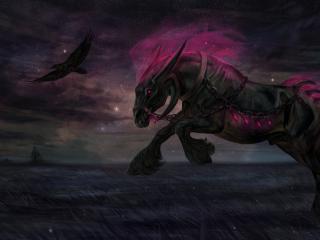 Horse Creature In Dark Fantasy wallpaper