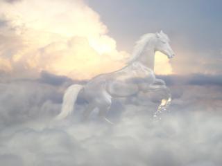 horse, ghost, clouds wallpaper