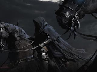 horses, horsemen black, night wallpaper