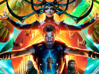 Hulk Hela Thor In Thor Ragnarok Poster wallpaper
