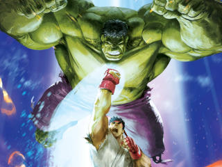 Hulk Vs Ryu MVCI Artwork wallpaper