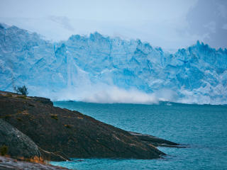 iceberg, rocks, sea wallpaper
