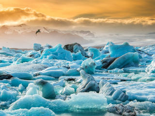 iceland jökulsárlón, glacier lagoon, ice floes wallpaper
