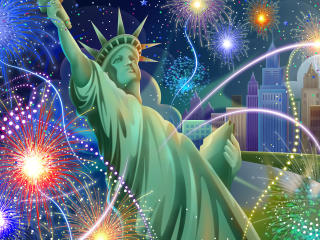 independence day, california, statue of liberty wallpaper