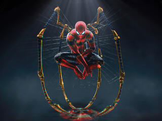 Iron Spider-Man 8k Captain America Shield wallpaper