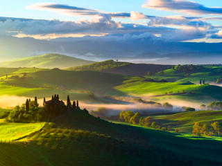italy, tuscany, fields Wallpaper
