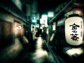 japan, street, lights Wallpaper
