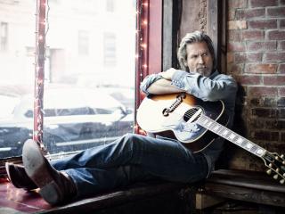 Jeff Bridges With Guitar wallpaper