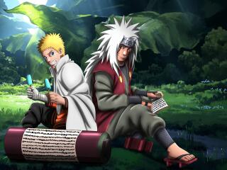 Jiraiya and Naruto Uzumaki 8K wallpaper