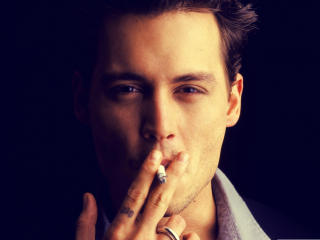 Johnny Depp with cigarette   wallpaper