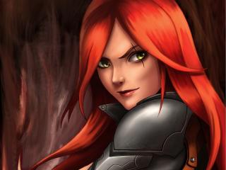 Katarina League Of Legends Red Hair Warrior Girl wallpaper