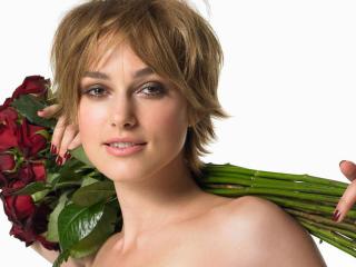 Keira Knightley With Flower Images wallpaper