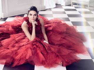 Kendall Jenner In Nice Red Dress wallpaper