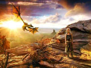  Khaleesi With Dragon Game Of Thrones wallpaper
