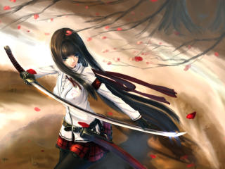 kikivi, girl, sword wallpaper