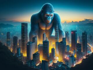King Kong Protecting City wallpaper