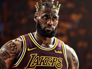 King LeBron James HD LA Lakers AI wallpaper