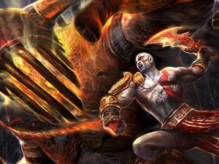 kratos, god of war 3, blade of shaos wallpaper