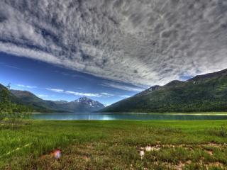 lake eklutna, alaska, mountains wallpaper