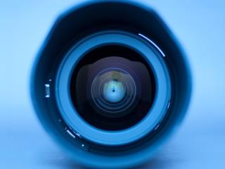 lens, camera, blue wallpaper