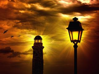 lighthouse, lantern, sky wallpaper