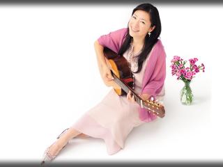 lisa ono, guitar, flower wallpaper