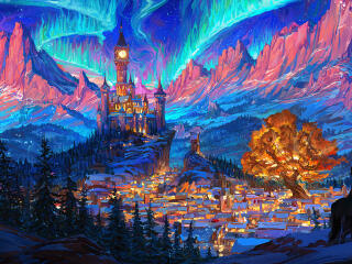 Looking at Fantasy City HD Illustration wallpaper