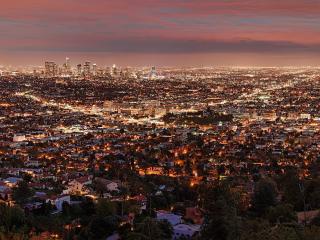 los angeles, night, view from above Wallpaper