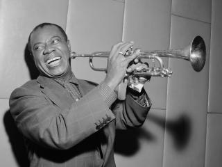 louie armstrong, jazz, pipe wallpaper