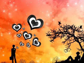 love, heart, tree Wallpaper