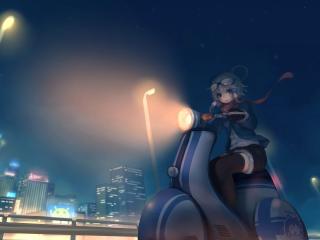 luo tianyi, vocaloid, night wallpaper