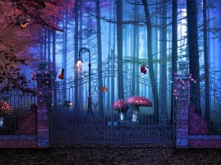 Magical Gate to Artistic Forest wallpaper