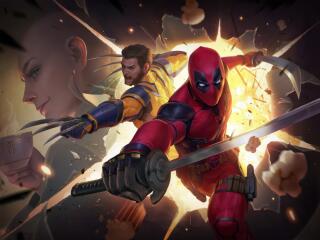 Marvel Future Fight X Deadpool And Wolverine Wallpaper