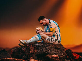Messi with FIFA World Cup 2022 wallpaper